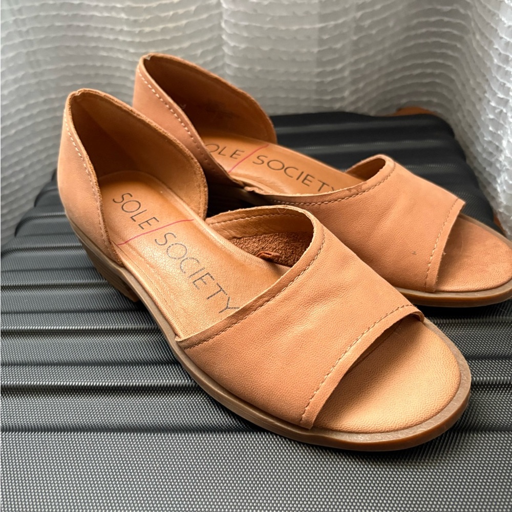 Sole Society Women's Tan Open Toe Sandals